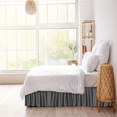 Valance Sheets No Micro fiber pleated bed skirt Valance Sheet Gray