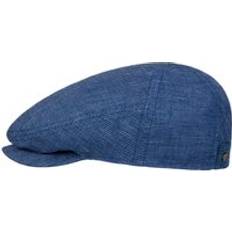 Denim/Jeanstyg - Herr Accessoarer Stetson Pandico Driver Linen Flat Cap blue-white