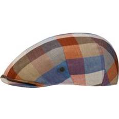 Bugatti Anvelo Check Linen Flat Cap blau-orange