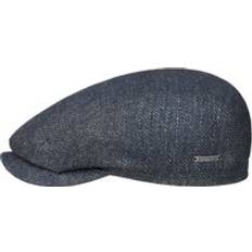 Stetson Taleco Wool Flat Cap Med Linne - Blå