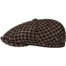 Stetson Hatteras Arminto Vichy Flat Cap dark brown