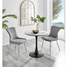 Marbles Dining Sets Canora Grey Eubanks White Marble Effect 2 Dining Set 80cm