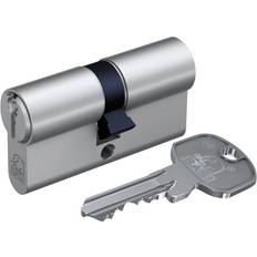 Alarmer & Sikkerhed Basi Profil-Doppelzylinder,Serie AS,Aufbohrschutz,DIN 18252:2006-12 geprüft,Verschiedenschließend,BL 45/45 mm,3 Zylinderschlüssel,Messing