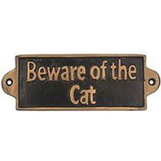 Wall Decor on sale Beware of The Cat Plaque Metal Wall Decor