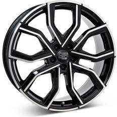 20" - 5/112 - 8.5" Car Rims MSW 41 Alloy Wheels In Gloss Black Full Polished Set Of 4 - 20x8.5 Inch ET35 5x112 PCD, Black/silver