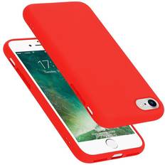 Cadorabo LIQUID ROT, Apple iPhone 7 8 SE2 2020 Case for Apple iPhone 7 7S 8 SE 2020 Cover Protection TPU Silicone Gel Red