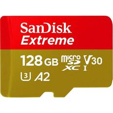 SanDisk Extreme 128 GB microSDXC Memory Card SD Adapter with A2 App Performance Rescue Pro Deluxe, Up to 160 MB/s, Class 10, UHS-I, U3