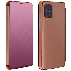 Accesorios para teléfonos móviles Avizar Funda Samsung Galaxy A51 Efecto Espejo Translúcida F.soporte Oro Rosa