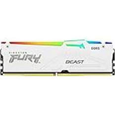 RAM minnen på rea Kingston FURY Beast White RGB EXPO 32 GB 6400MT/s DDR5 CL32 DIMM Desktop Gaming Memory Kit of 2 KF564C32BWEAK2-32