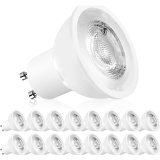 GU10 LED Lamps Luxrite MR16 GU10 LED Bulbs Dimmable, 50W Halogen Equivalent, 500 Lumens, 120V, Enclosed Fixture Rated 16 Pack 4000K Cool White