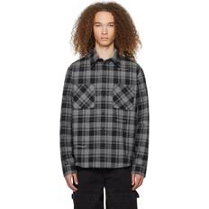 Off-White Shirts Off-White Gray Check Shirt DARK GREY