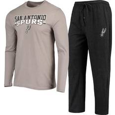 Black Pajamas Concepts Sport Men's Gray/Black San Antonio Long Sleeve T-Shirt & Pants Sleep Set