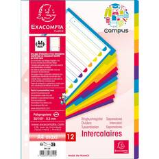 Multicoloured Binders & Folders Exacompta Campus Dividers 12 Section A4