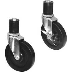 Casters Advance Tabco TA-25 Casters, 5" Swivel, Rubber Wheels, Set of 4, 2 Brakes, Black