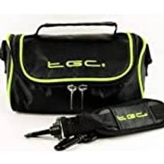 Camera Bags TGC Camera Case for General Imaging GE X5 with shoulder strap and Carry Handle Jet black & Electric Green