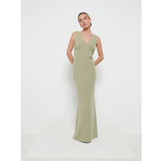 Pretty Lavish Esmee Crepe Maxi Bridesmaid Dress - Olive