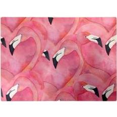 Pink Chopping Boards Warren Reed Watercolour Flamingo Hearts Chopping Board