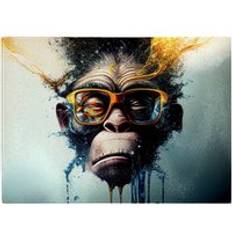 Blue Chopping Boards Warren Reed Monkey With Splashart Chopping Board