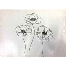 White Chopping Boards Warren Reed Monochrome Line Drawn Chopping Board