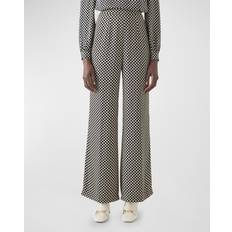 Cropped Trousers LK Bennett Esme High-Rise Wide-Leg Polka-Dot Trousers
