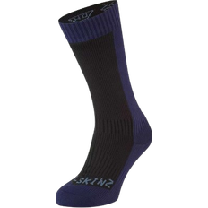 Cold Weather Mid Length Socks - Black/Navy Blue