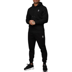 Elastane/Lycra/Spandex - Men Jumpsuits & Overalls Gym King Fundamental Fleece Hood Tracksuit - Black