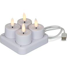 Cozzy ljus 3d låga Cozzy Tea Lights Rechargeable White LED-ljus 4.8cm