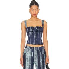 Blu - Donna Intimi modellanti Corset in Treading Blue - Taglia