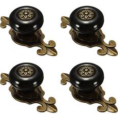 Tlily Vintage Ceramic Door Knobs Drawer Cabinet Cupboard Wardrobe Pull Handle Black+Bronze