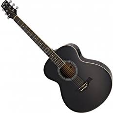 Concert Left-Handed Electro-Acoustic Guitar by Gear4music, Black