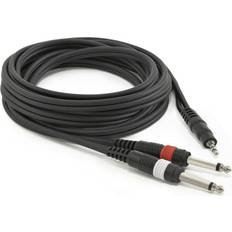 Gear4music Stereo Minijack Mono Jack x2