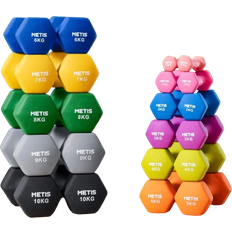 10 kg Dumbbells Metis Neoprene Hex Dumbbells