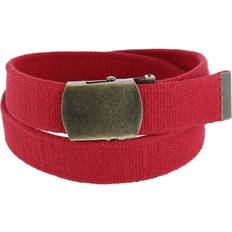 Belts CTM Cotton Web 1.5 Adjustable Military Buckle Belt, Red