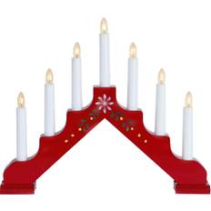 LED-belysning - Röda Adventsljusstakar Star Trading Adam Red Adventsljusstake 38cm