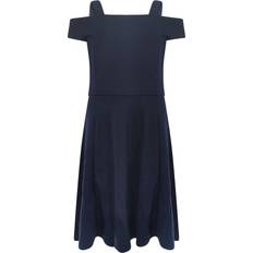 A2Z Kids 7-8 Years, Navy Girls Off Shoulder Dress Skater Dress Party Dress 2-8 7-8yrs