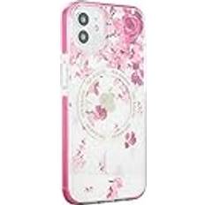Ted Baker AZAMIA genomskinliga utspridda blommor antishock telefonfodral för iPhone 12/12 Pro rosa stötfångare kompatibel MagSafe