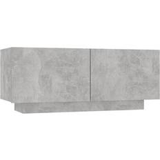 Wood Bedside Tables vidaXL 3082769 Concrete Grey Bedside Table 35x100cm