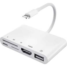 Nordic LGN-109 Lightning - USB A 3.1/HDMI/SD/TF/USB C PD Adapter M-F