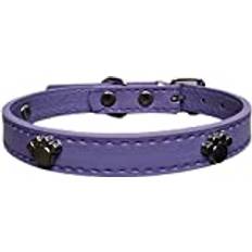 Huansun Läder Paw Cut Puppy Collars Justerbara Collars