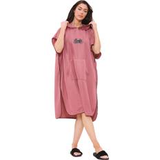 Pink Surf Ponchos True Face Dusty Rose Unisex Poncho Towel Beach Swimming Changing Robe Pink