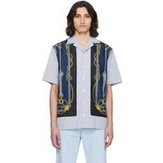 Versace Men Shirts Versace Blue & Navy Nautical Shirt 5U960-NAVY BLUE IT