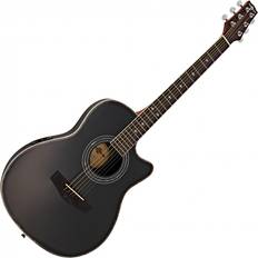 Gear4music Roundback Electro Acoustic Guitar by Gear4music, Black