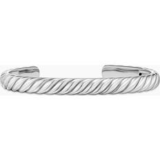 David Yurman White Gold Bracelets David Yurman Sculpted Cable Cuff Bracelet in 18K White Gold