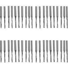 Power Tool Accessories Tlily 40 Pcs Two Straight End Mills Straight Slot Bit Wood Cutter Two Double Flute Bits 3.175X2X17mm for CNC Router