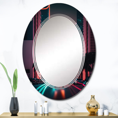 Mirrors Design Art 'Futuristic Miami Neon I' Printed City Wall Mirror