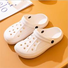 White - Women Clogs XYLFLY White, 7.5 Lightweight Women's Garden Clogs Closed Toe EVA Slippers for Indoor & Outdoor Use