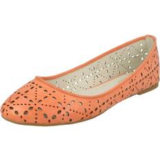 Orange - Women Ballerinas Spot On UK 3, Coral Pink Ladies Casual Ballerina Shoes Orange