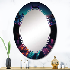 Mirrors Design Art 'Futuristic San Francisco Neon I' Printed City Wall Mirror