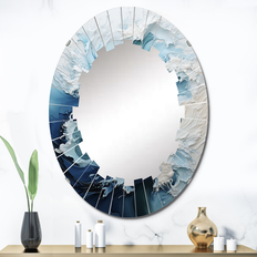 Mirrors Design Art "Coastal Waves Rhythmic Coastal II" Nautical & Beach Modern Wall Mirror