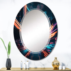 Mirrors Design Art 'Futuristic Miami Neon IV' Printed City Wall Mirror